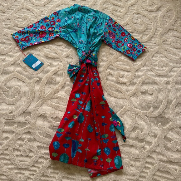 NWT🩷UPPSEE DAISEES SNEEKEE PEEKEE PATTERNED COTTON KIMONO ROBE SIZE MEDIUM - Picture 3 of 14